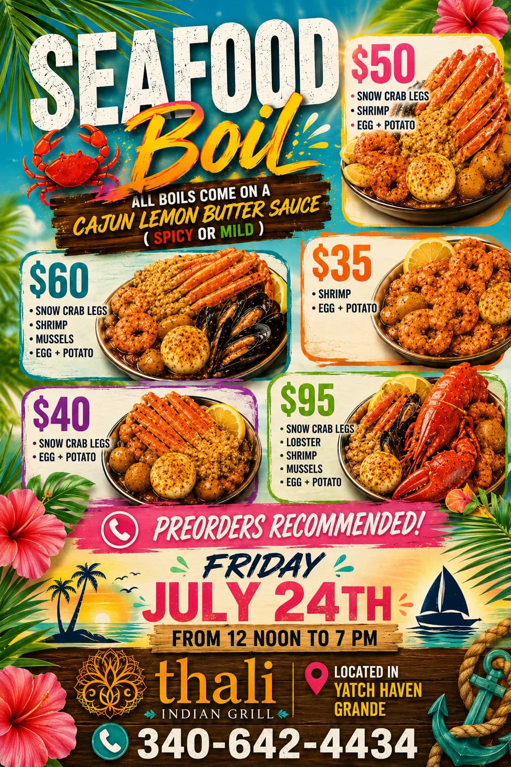 Seafood Boil at Thali Indian Grill