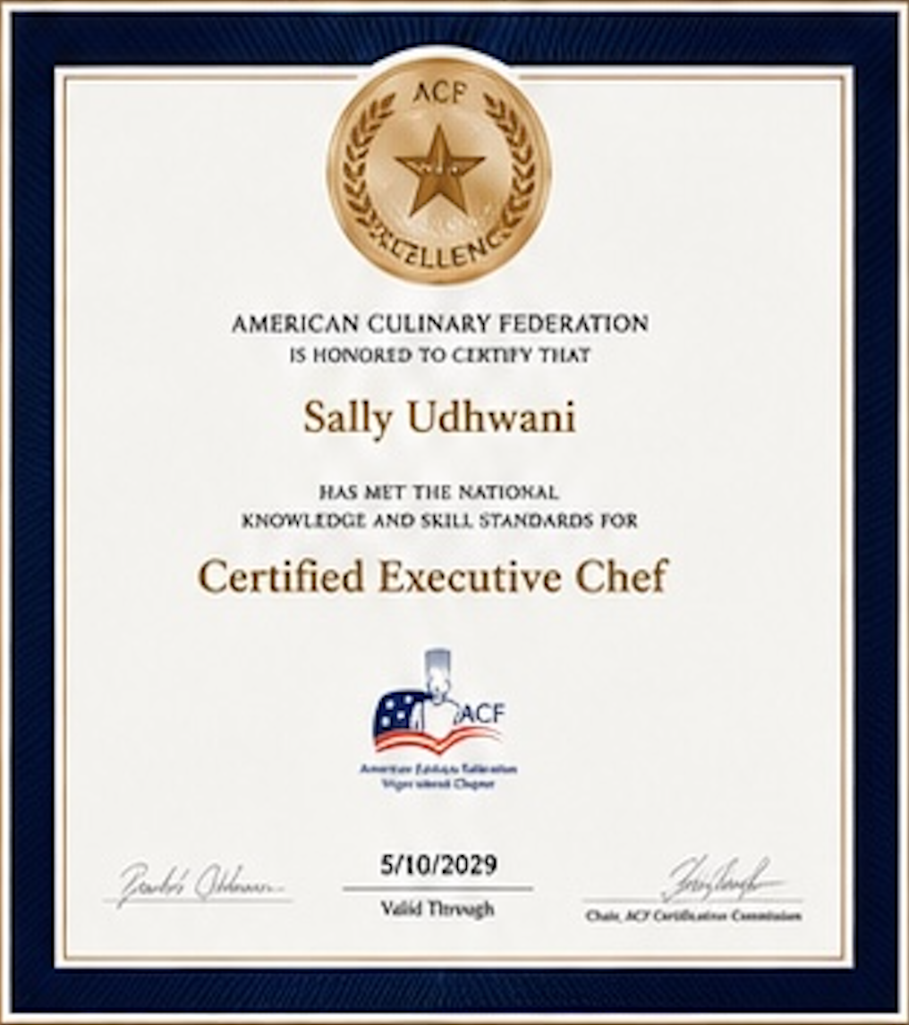 ACF Certified Executive Chef certificate